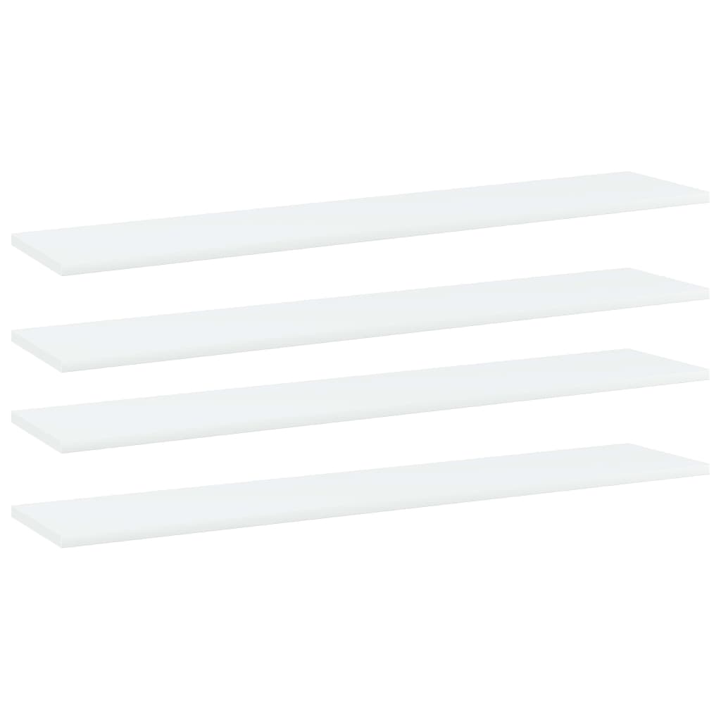 Boghylder - 4 stk. hyldeplader i hvidt konstrueret træ, 100 × 20 × 1,5 cm