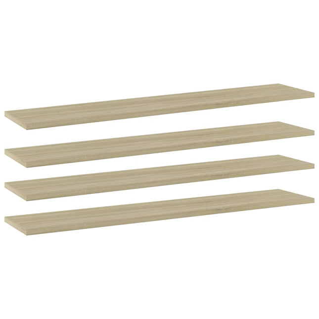 boghylder 4 stk. 100x20x1,5 cm konstrueret træ sonoma-eg
