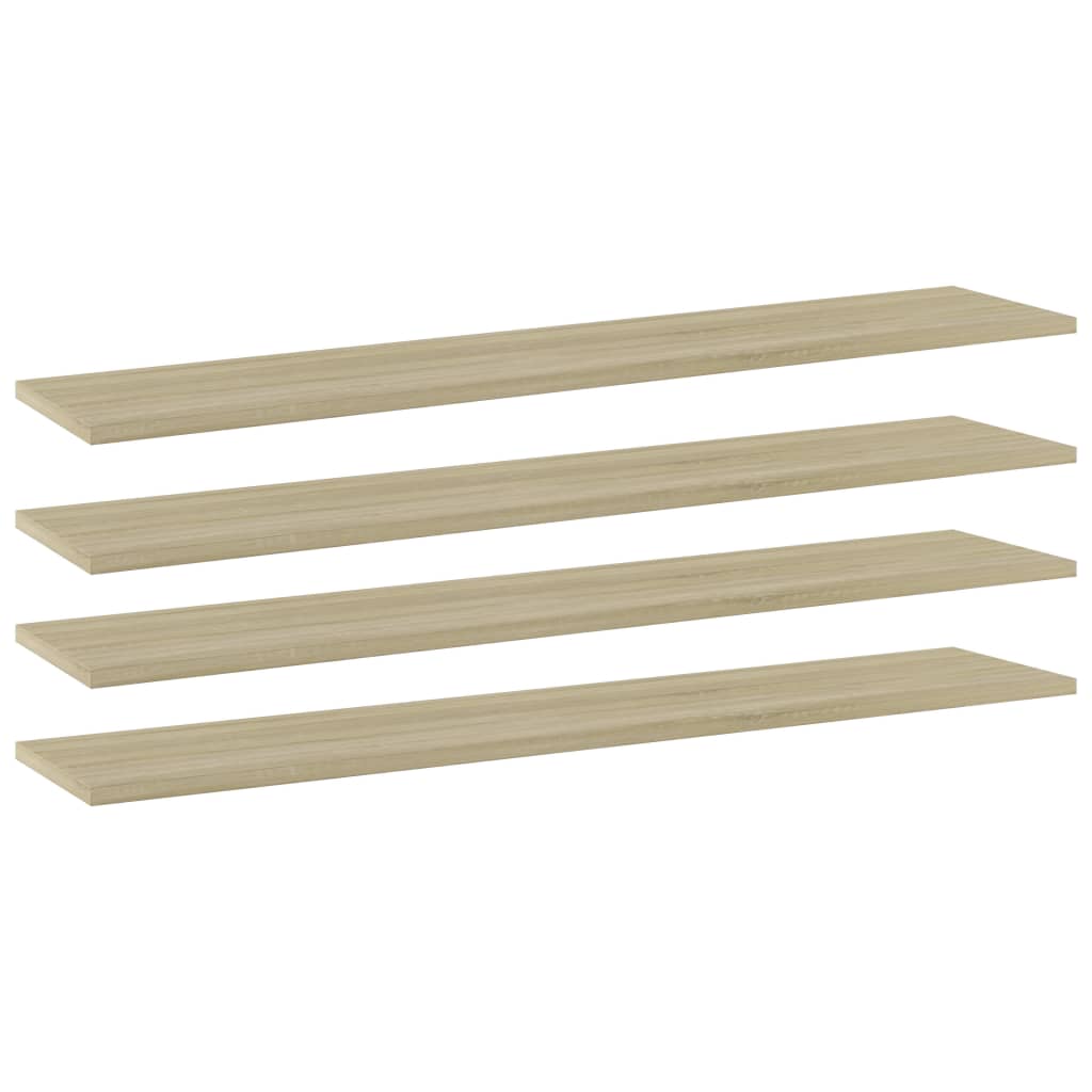 boghylder 4 stk. 100x20x1,5 cm konstrueret træ sonoma-eg