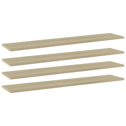 boghylder 4 stk. 100x20x1,5 cm konstrueret træ sonoma-eg