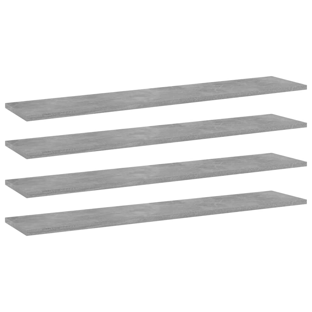 Boghylder 4 Stk. 100x20x1,5 Cm Konstrueret Træ Betongrå - Vidaxl