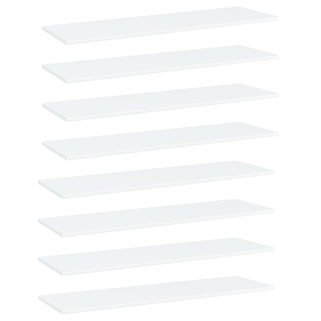boghylder 8 stk. 100x30x1,5 cm konstrueret træ hvid billede