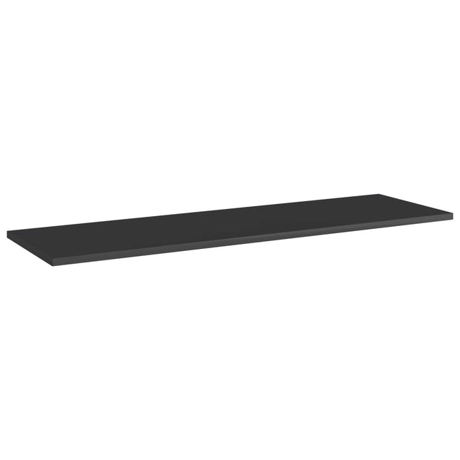 boghylder 8 stk. 100x30x1,5 cm konstrueret træ sort højglans