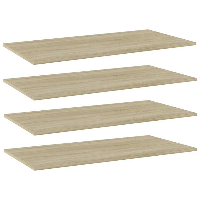 boghylder 4 stk. 100x50x1,5 cm konstrueret træ sonoma-eg
