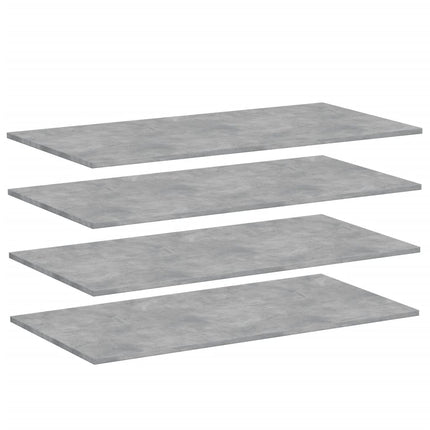 boghylder 4 stk. 100x50x1,5 cm konstrueret træ betongrå