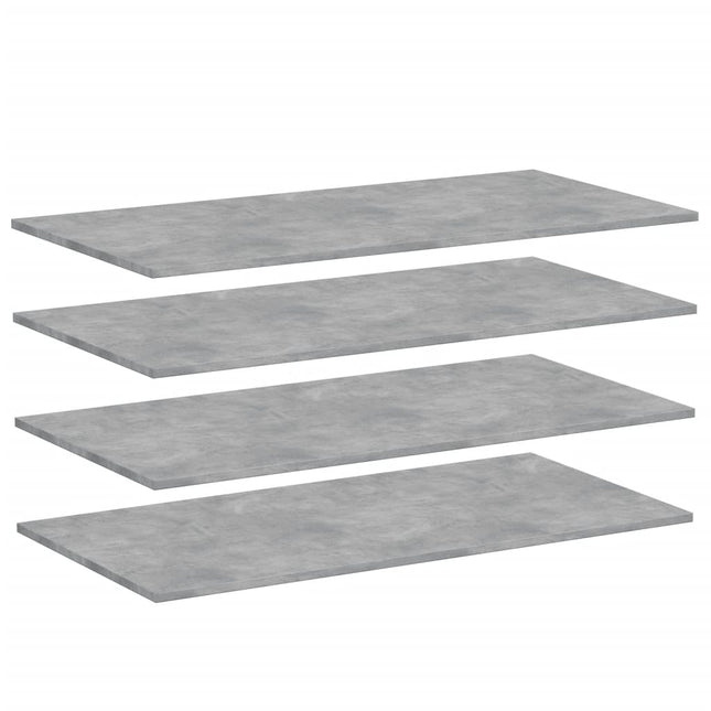 boghylder 4 stk. 100x50x1,5 cm konstrueret træ betongrå