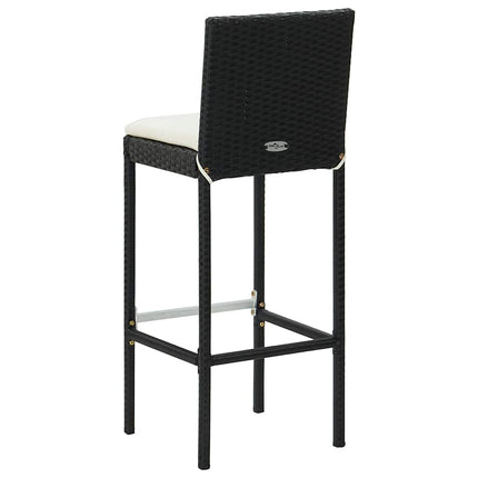 udendørs barsæt 5 dele med hynder polyrattan sort