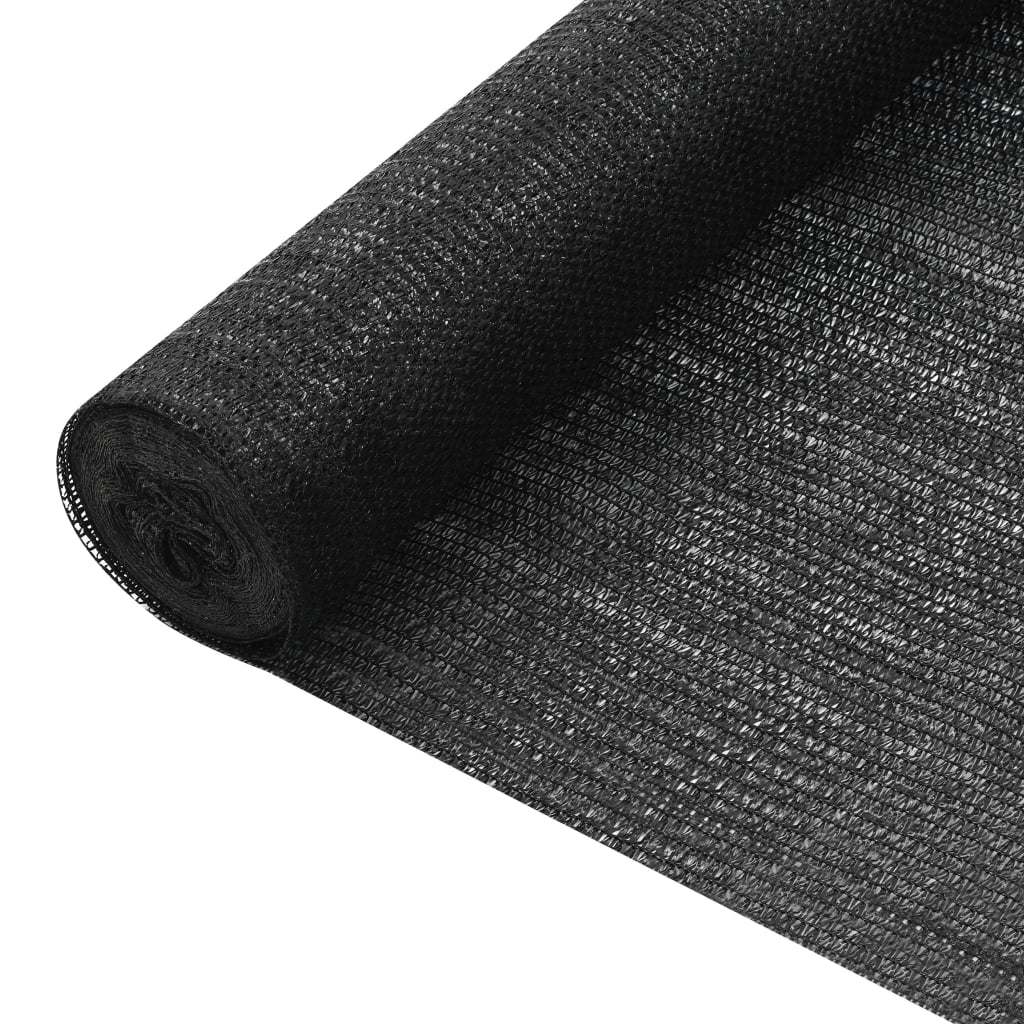 Afskærmning 3,6 x 25 m HDPE 75 g/m² sort privatlivsnet