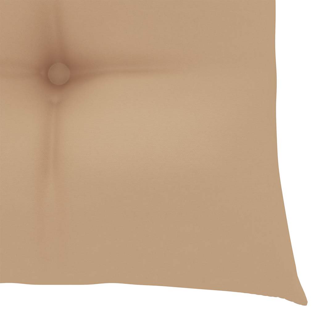 havestole med beige hynder 3 stk. massivt teaktræ