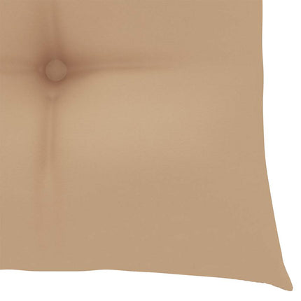 Klapstole med beige hynder 3 stk. massivt teaktræ