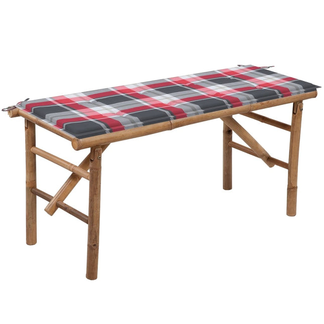 foldbar havebænk med hynde 118 cm bambus