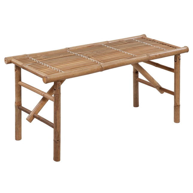 foldbar havebænk med hynde 118 cm bambus