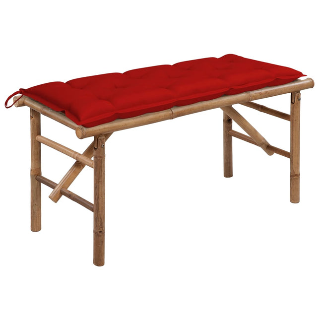 foldbar havebænk med hynde 118 cm bambus