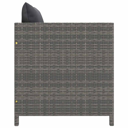 loungesæt til haven 6 dele med hynder polyrattan grå