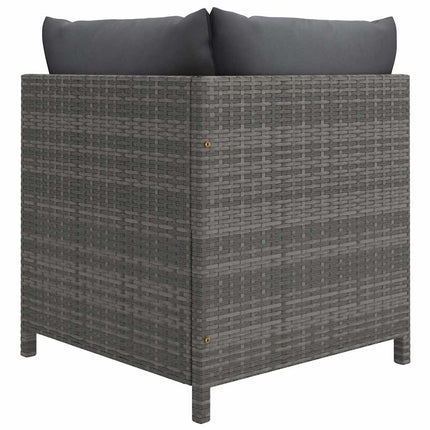 loungesæt til haven 8 dele med hynder polyrattan grå