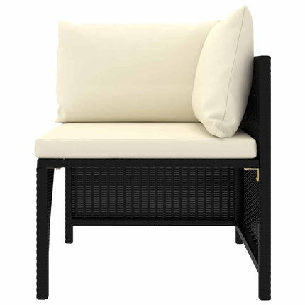 loungesæt til haven 8 dele med hynder polyrattan sort