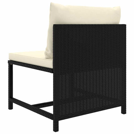 loungesæt til haven 9 dele med hynder polyrattan sort