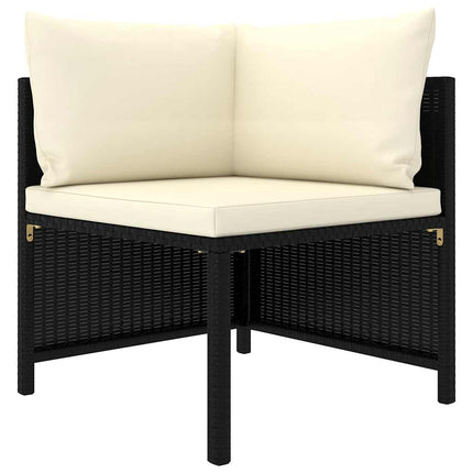 loungesæt til haven 9 dele med hynder polyrattan sort