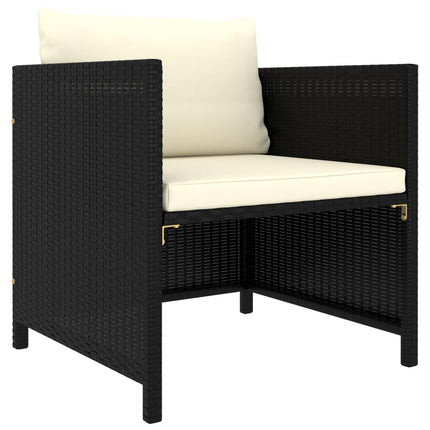 loungesæt til haven 12 dele med hynder polyrattan sort
