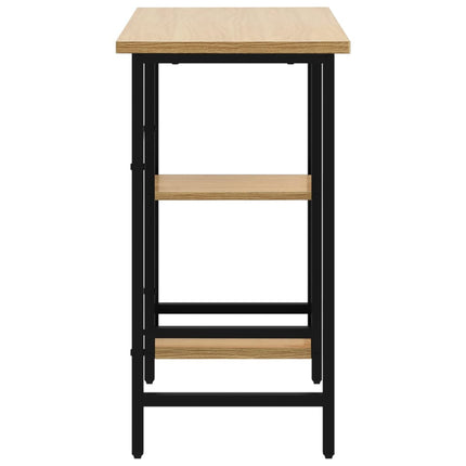 computerbord 80x40x72 cm MDF og metal sort og lys egetræsfarve