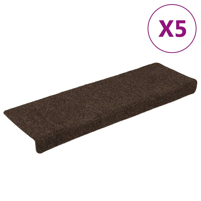 trappemåtter selvklæbende 15 stk. 65x21x4 cm brun rektangulær kant