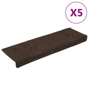 trappemåtter selvklæbende 15 stk. 65x21x4 cm brun rektangulær kant