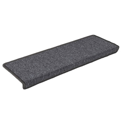 trappemåtter 15 stk. 65x21x4 cm mørkegrå rektangulær kant