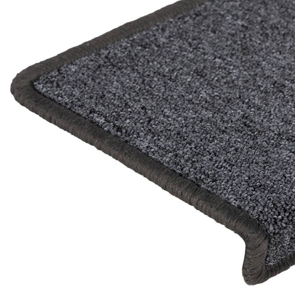 trappemåtter 15 stk. 65x21x4 cm mørkegrå rektangulær kant