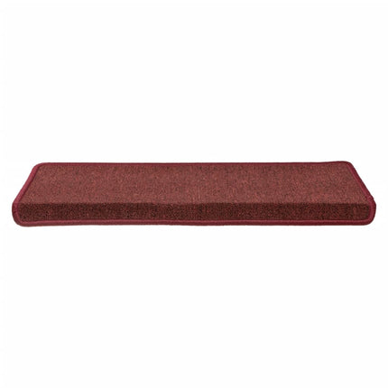 trappemåtter 15 stk. 65x21x4 cm bordeaux rektangulær kant