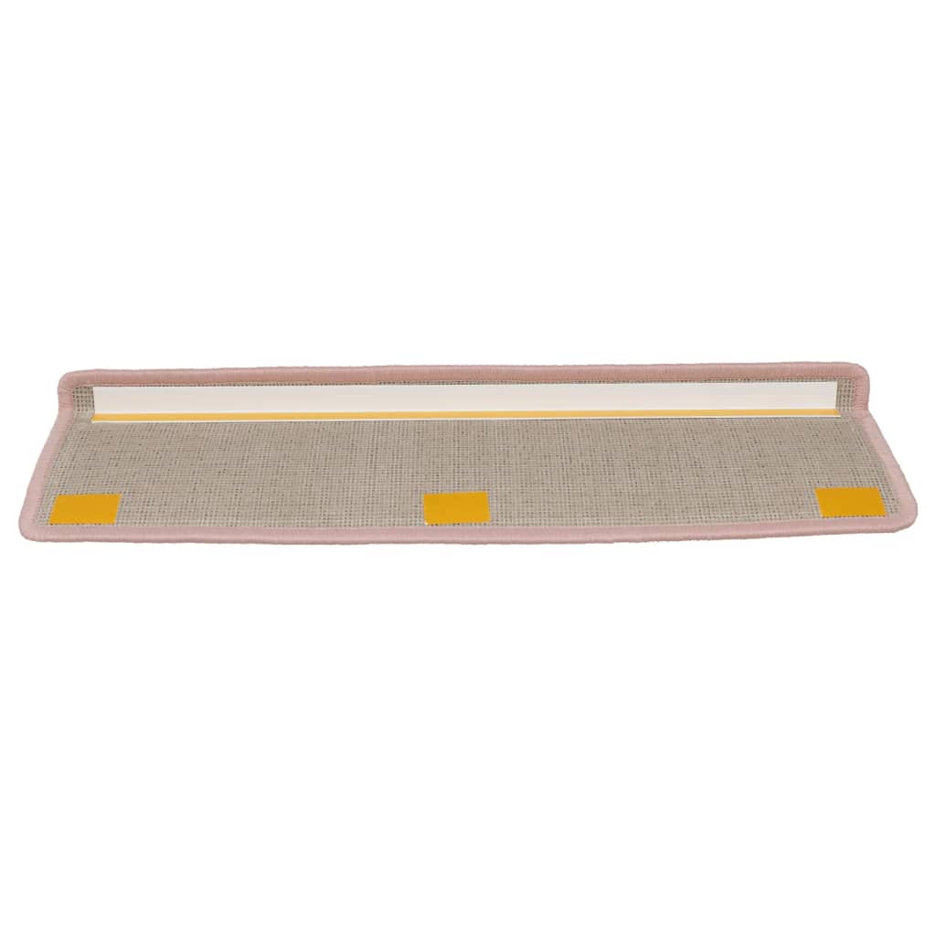 trappemåtter 15 stk. 65x21x4 cm lyserød rektangulær kant