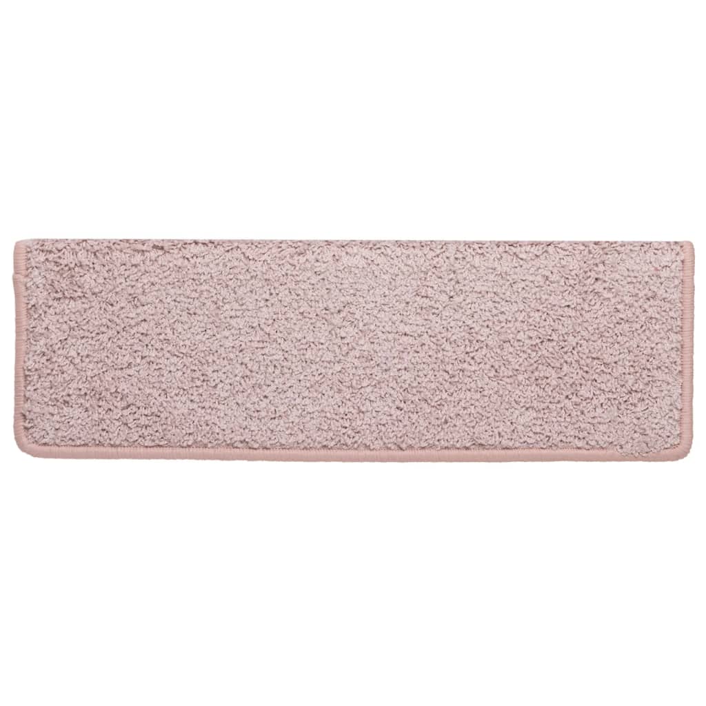 trappemåtter 15 stk. 65x21x4 cm lyserød rektangulær kant