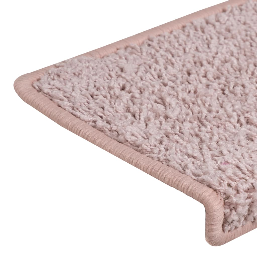 trappemåtter 15 stk. 65x21x4 cm lyserød rektangulær kant