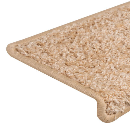 trappemåtter 15 stk. 65x21x4 cm guld rektangulær kant