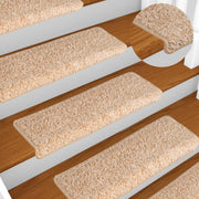 trappemåtter 15 stk. 65x21x4 cm guld rektangulær kant