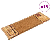 15 stk. trappemåtter 65x21x4 cm selvklæbende beige
