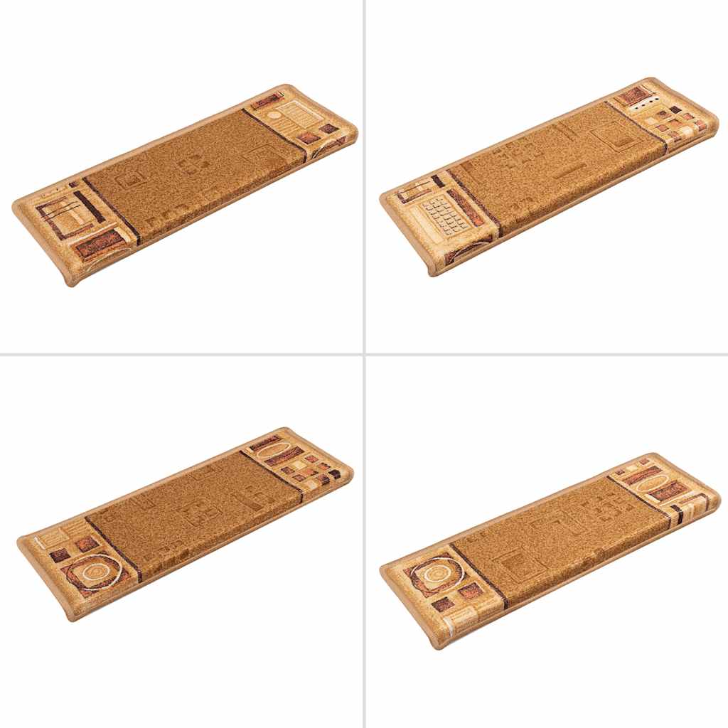 15 stk. trappemåtter 65x21x4 cm selvklæbende beige