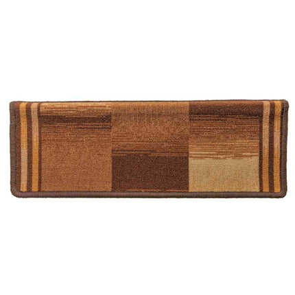 15 stk. trappemåtter 65x21x4 cm selvklæbende brun