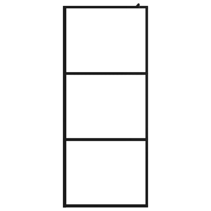 brusevæg 80x195 cm klart sikkerhedsglas sort