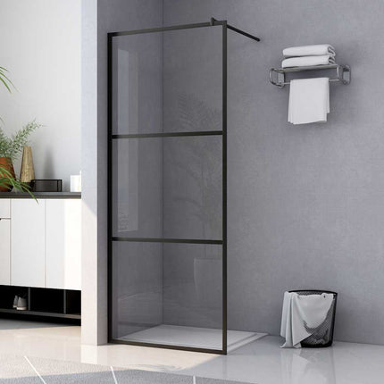 brusevæg 80x195 cm klart sikkerhedsglas sort