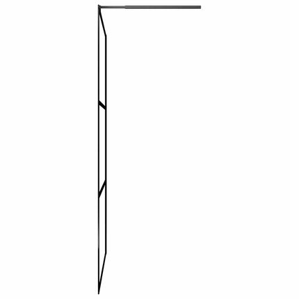 brusevæg 90x195 cm klart sikkerhedsglas sort
