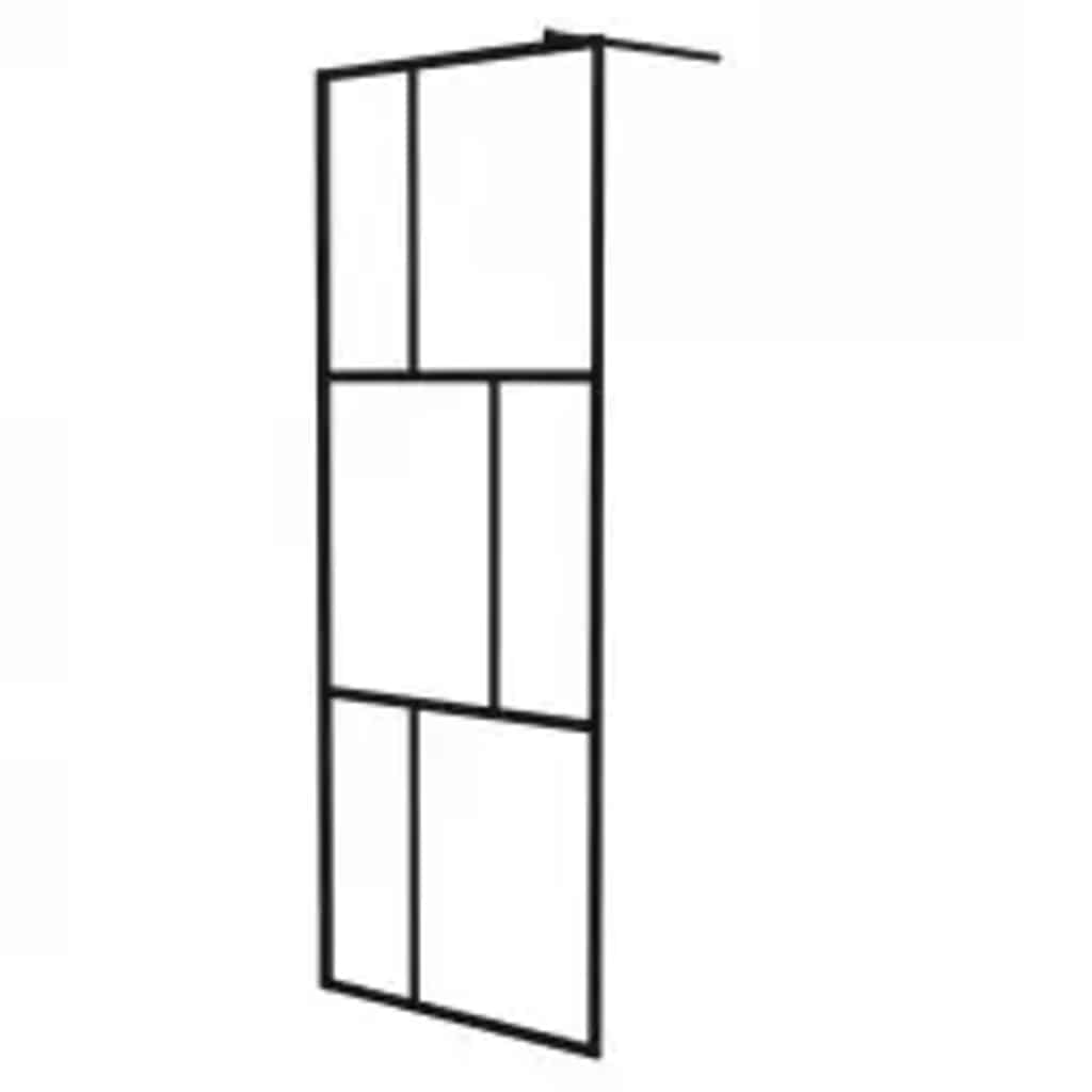 bruseafskærmning 80x195 cm hærdet glas sort