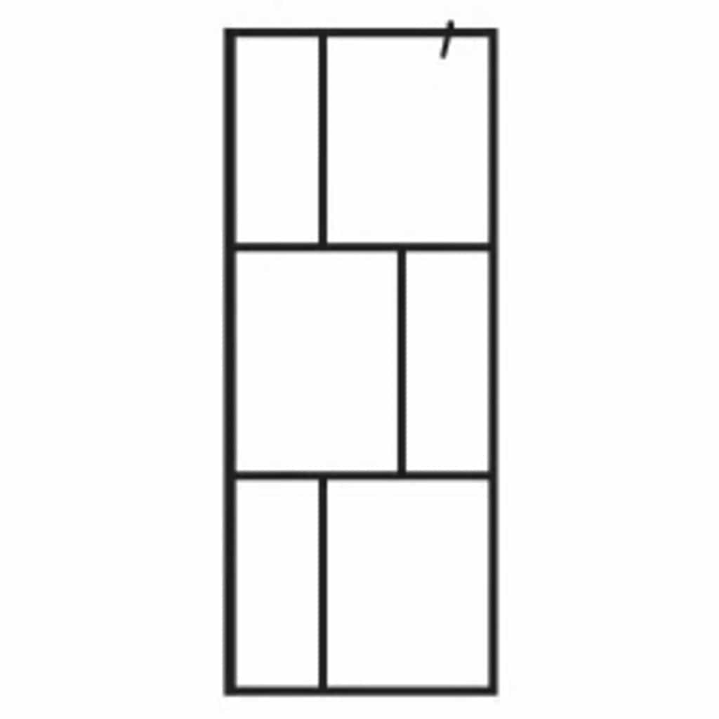 bruseafskærmning 80x195 cm hærdet glas sort