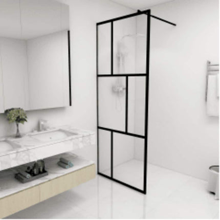 bruseafskærmning 80x195 cm hærdet glas sort