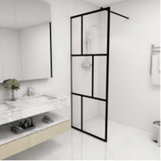 bruseafskærmning 80x195 cm hærdet glas sort
