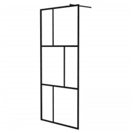 brusevæg 90x195 cm hærdet glas sort