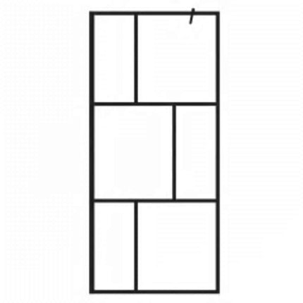 brusevæg 90x195 cm hærdet glas sort