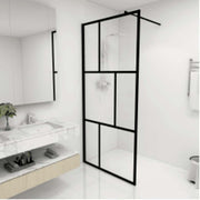 brusevæg 90x195 cm hærdet glas sort