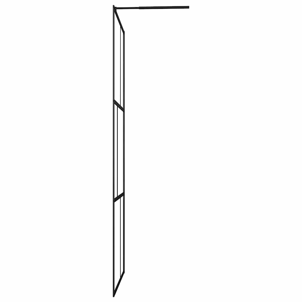 bruseafskærmning 100x195 cm hærdet glas sort