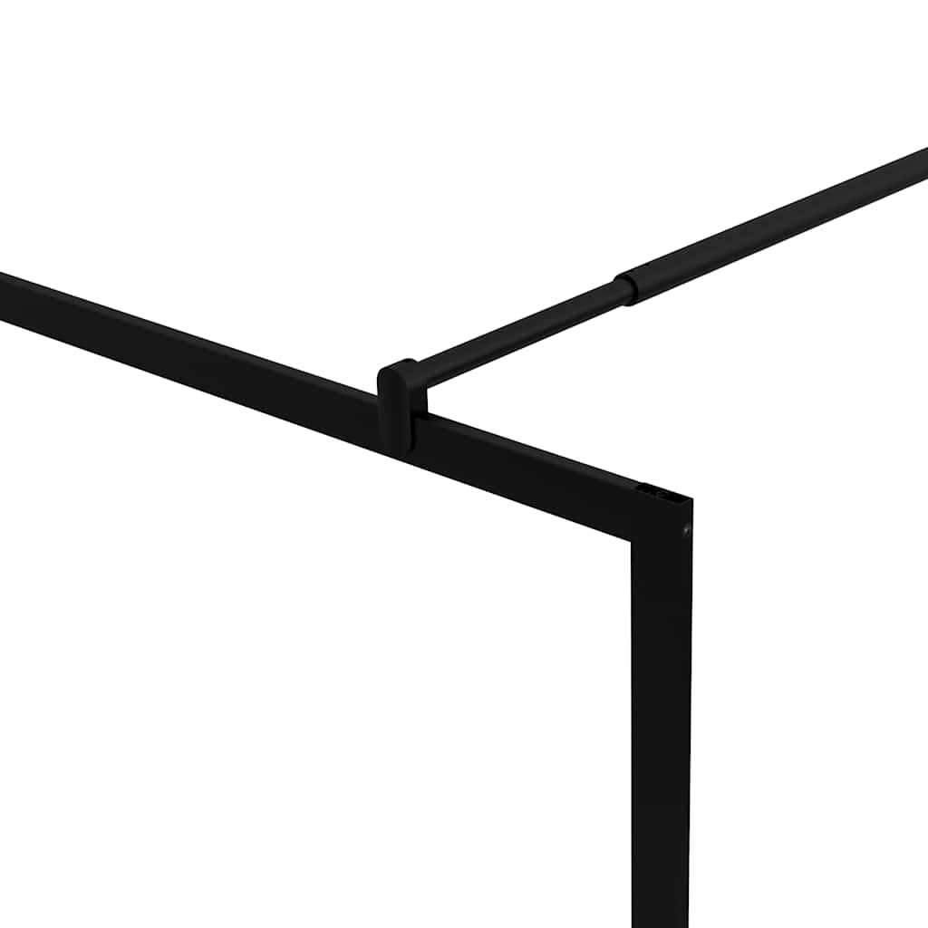 bruseafskærmning 100x195 cm hærdet glas sort