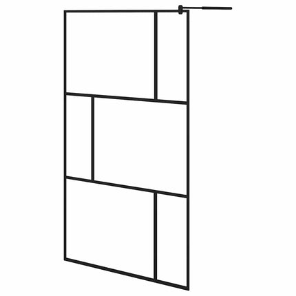brusevæg med hærdet glas 115x195 cm sort